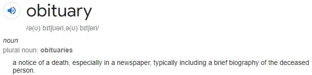 Read Your Obituaries